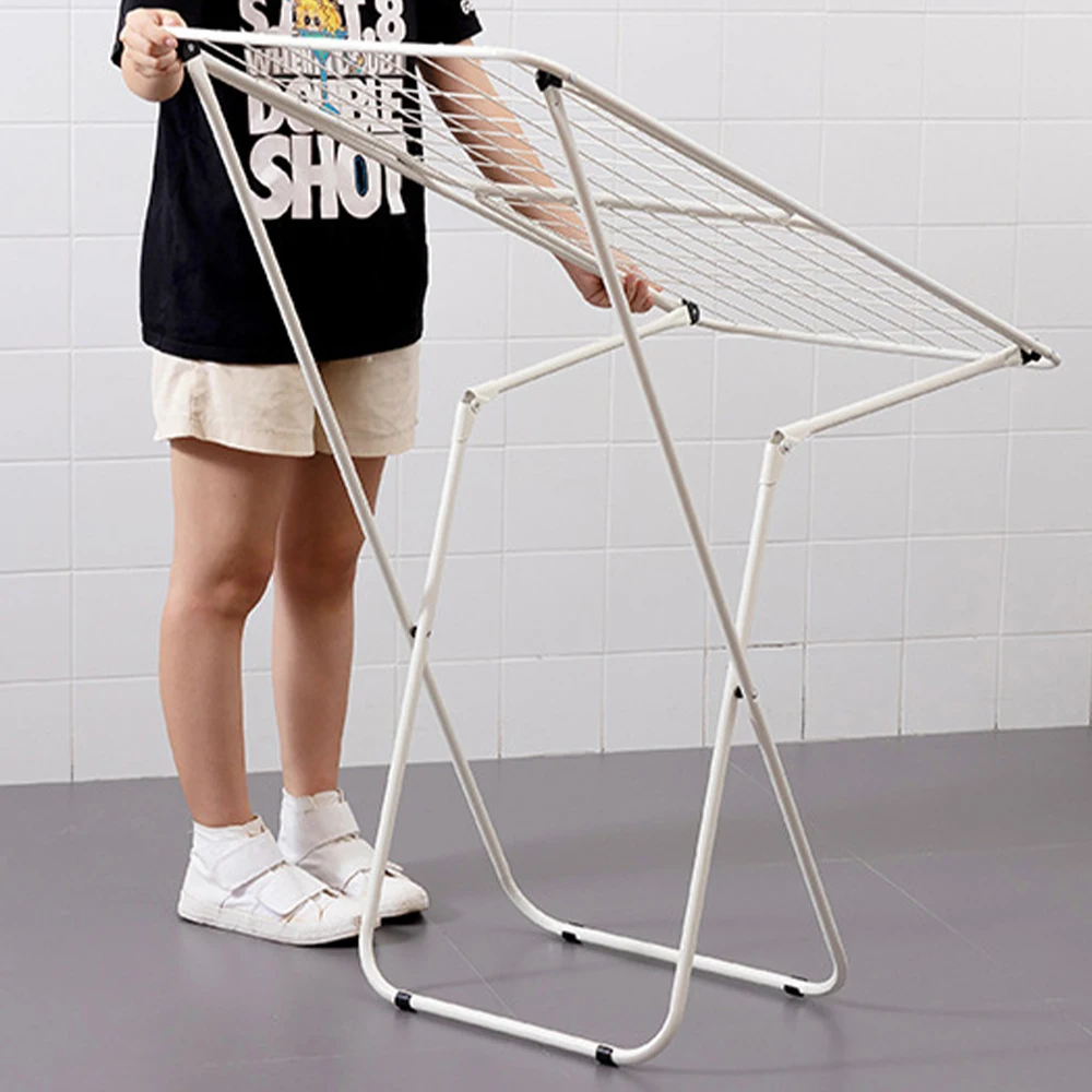 Foldable Iron Clothes Drying Rack Saves Space Portable Dryer