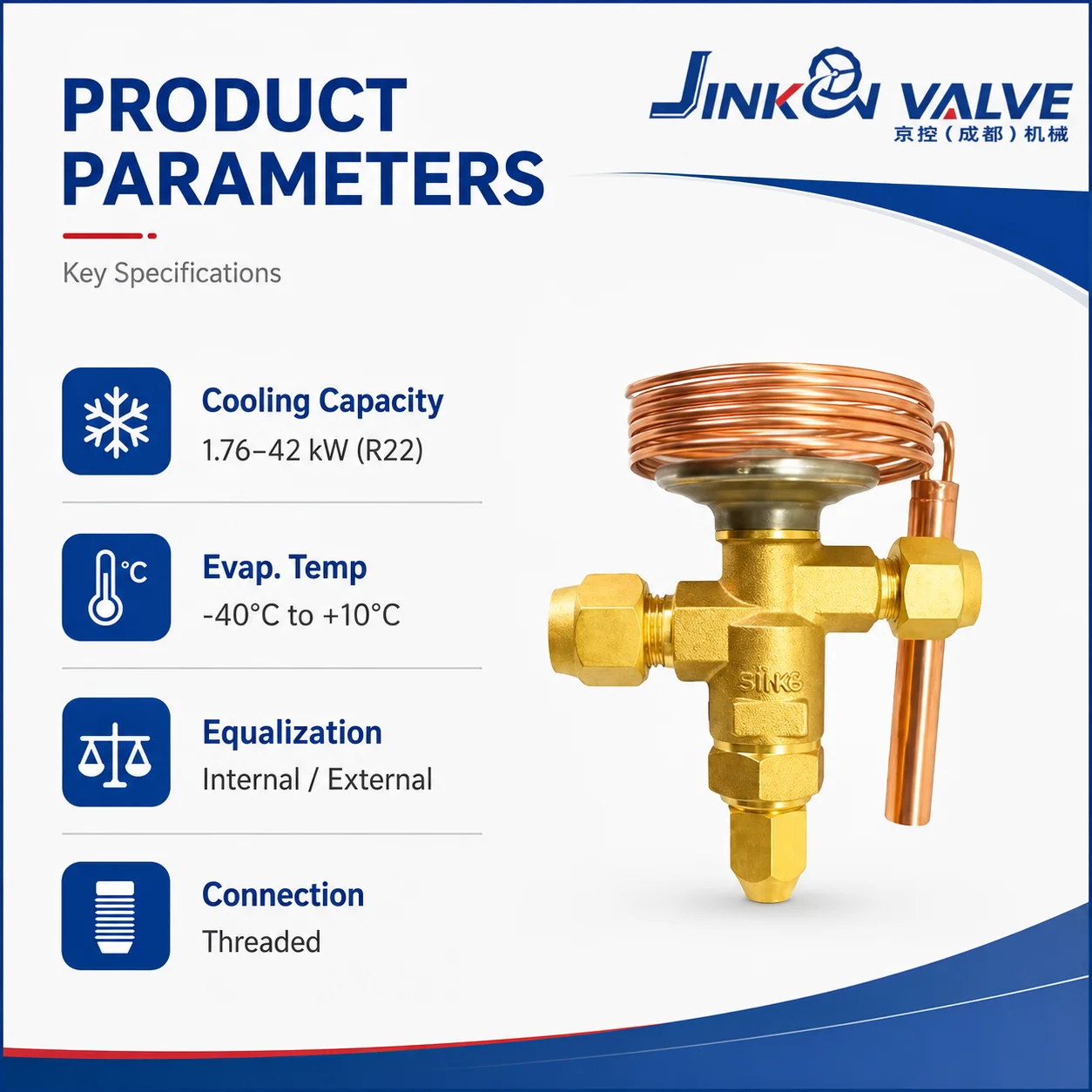 High Precision Brass Valve for HVAC Refrigeration Air Conditioning Cooling System Thermostatic Expansion Valve