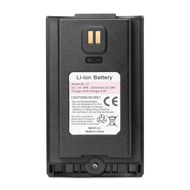 RL-17 High Capacity 2500mAh Lithium Battery for Baofeng UV-17R Series 7.4V 80g Lightweight Walkie Talkie