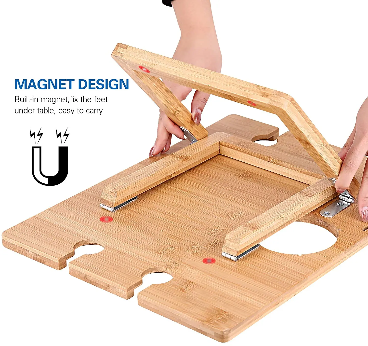 Бамбуковый складной портативный стол для пикника с держатель для вина и стеклянный держатель деревянные складные закуски