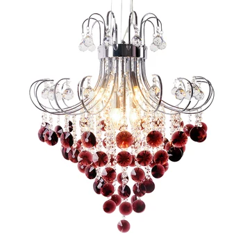 China Wholesale Contemporary Pendant Lamp Purple Crystal Luxury Crystal Chandelier for Home Living Room Bedroom
