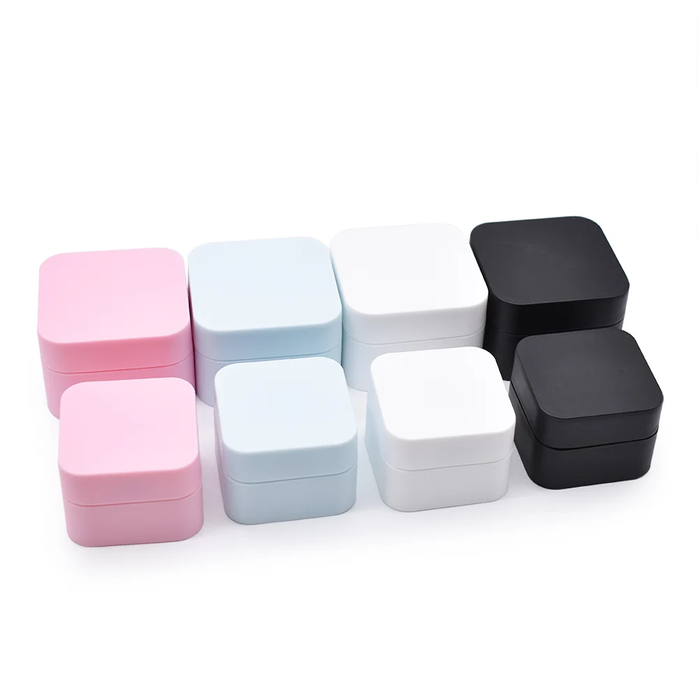 10ml 15ml 20ml 30ml 50ml 80ml 100ml Matte White Black pink Blue square Double Wall PP Jar Frosted Plastic Cream Jar