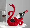 A- resin flocking swan wine rack-red