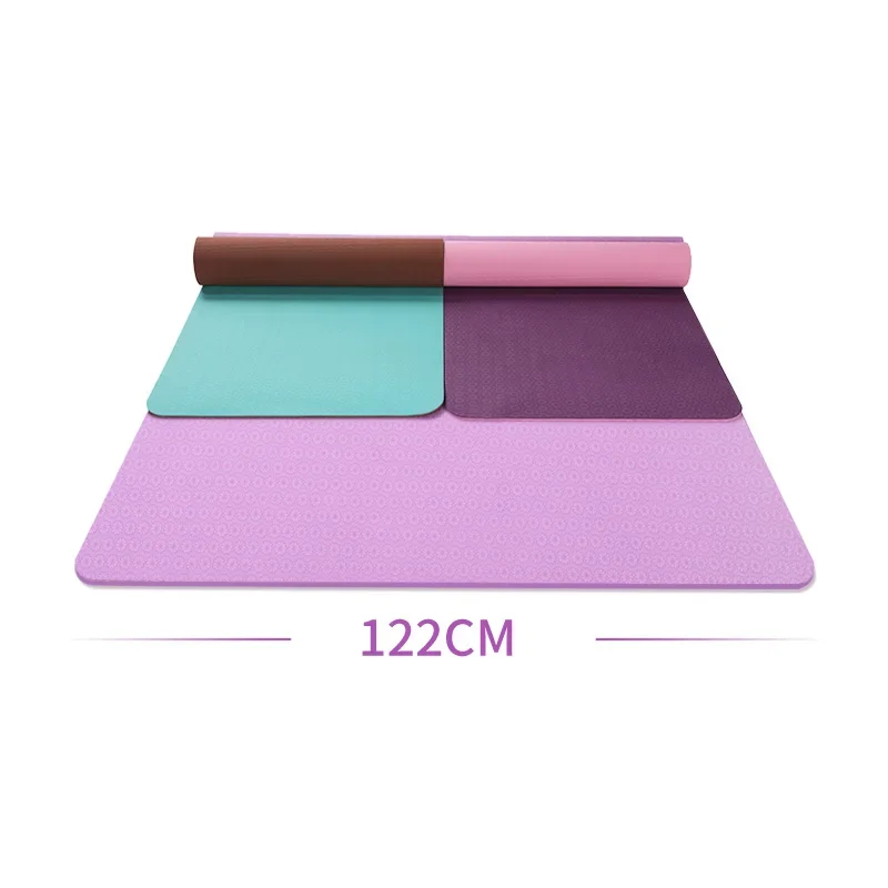 High Quality Double 122cm Big Size Pilates Exercise Fitness Eco Friendly Non Slip TPE Yoga Mat