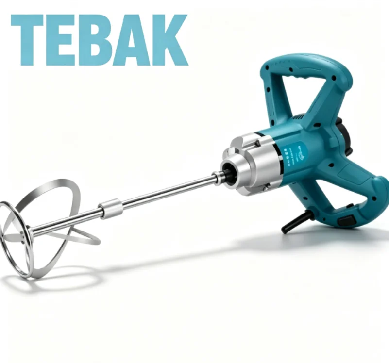 TEBAK Heavy Duty Handheld Electric Mixer Variable Speed Cement Plaster Mortar Stirring Machine