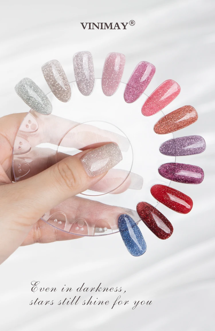 product vinimay high quality sparkle glitter rubber base gel bulk 9 colors set private label reflective rubber base gel for nail art-6
