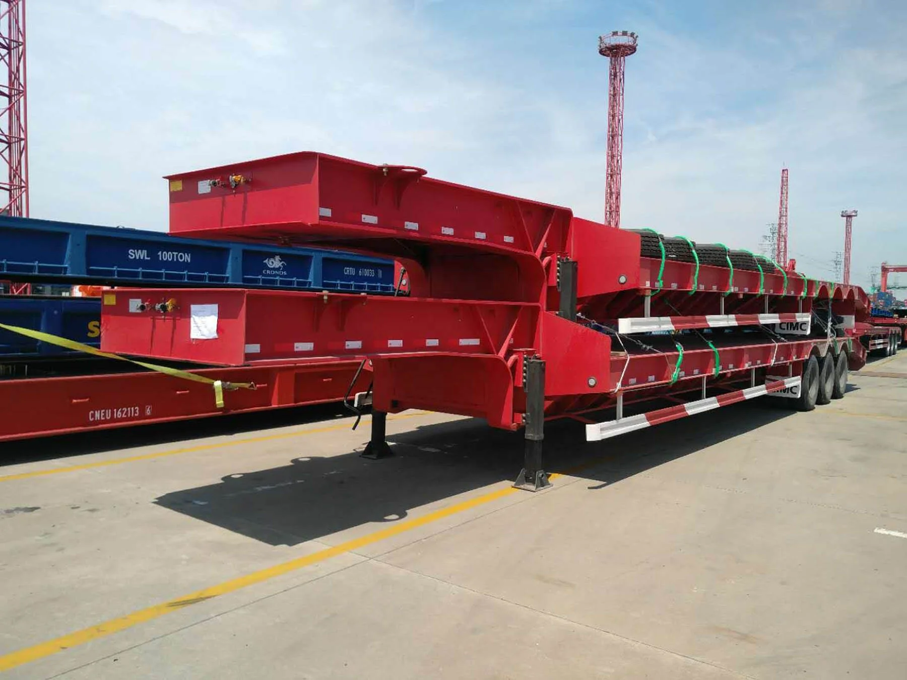 4-осевой прицеп 3*13T осевой S-образный 2 3 4 бульдозер транспортировочный полуприцеп Lowboy