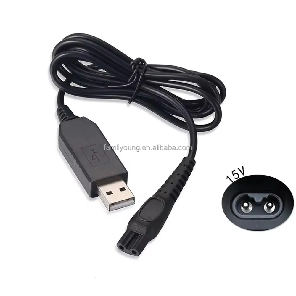 USB Charging Cable 15V Razor Adapter HQ8505 HQ8500 Power Adapter for Philips Shaver S5000 S7000 S9000 S9911 S9731 S9711 S9511