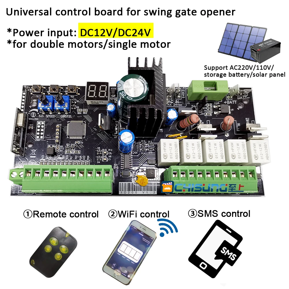 Universal Type 12v/24v Pcb Board For Automatic Double Arms Swing Gate