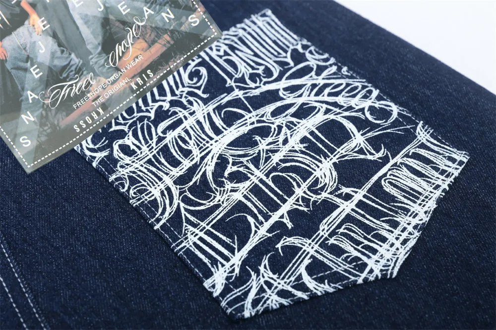 Clothing Manufacturers Letter Painting Embroidery Loose Custom Denim Shorts Men Men's Shorts