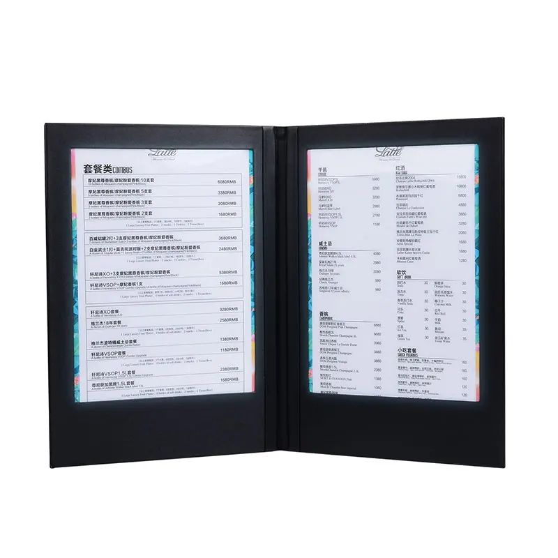 LED Backlit Menu Holder for Bar & Restaurant - OEM Available