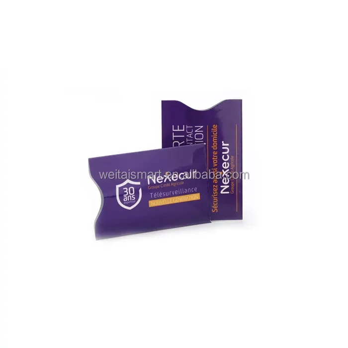 High Quality Custom Printable Card Sleeves RFID/NFC Anti-Theft Protector  for ID Credit Visa Employee Cards with 1K Chip MINI Tag