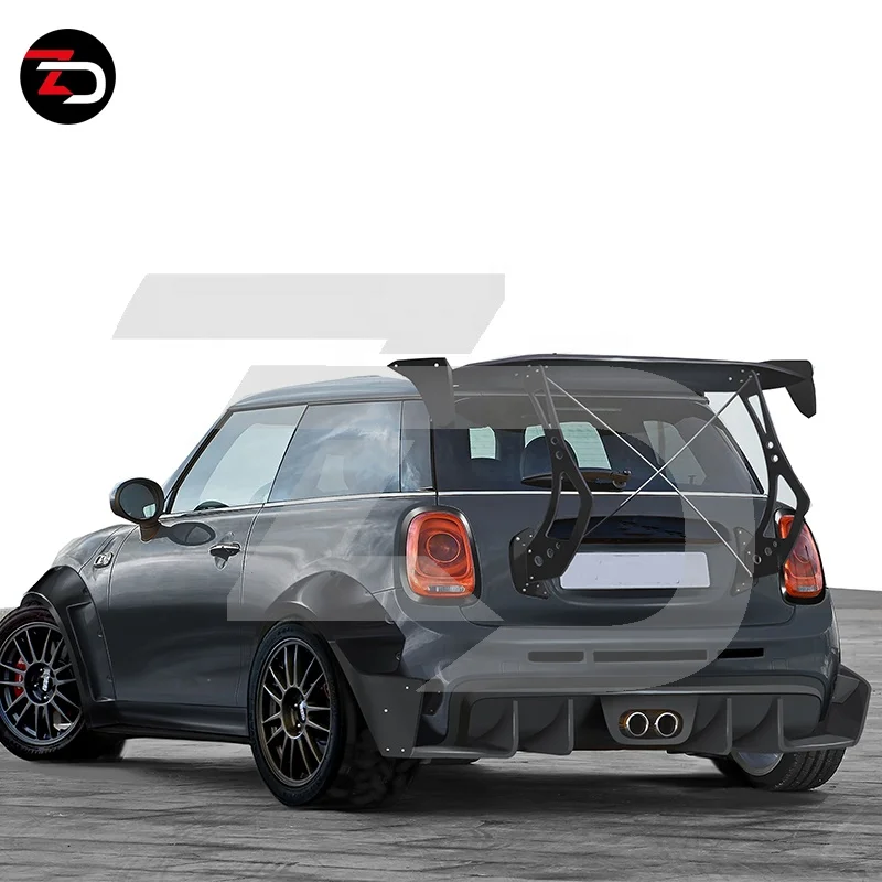 ZD Design Wide Style Body Kit with Fender Brow Front Chin Rear Bumper Wing Side Skirt Lips for MINI Cooper JCW F56 High Quality