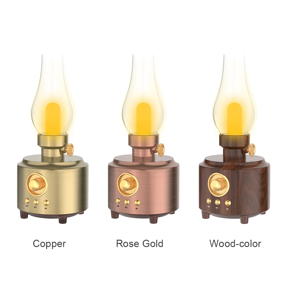 Wireless Multicolor LED Light Smart Speaker Super Bass Portable Speaker With Kerosene Lamp Home Woofer Speaker