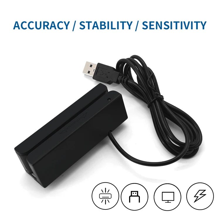 All Three Tracks USB Desktop Magnetic Stripe Reader Card Reader Membership Card Reader