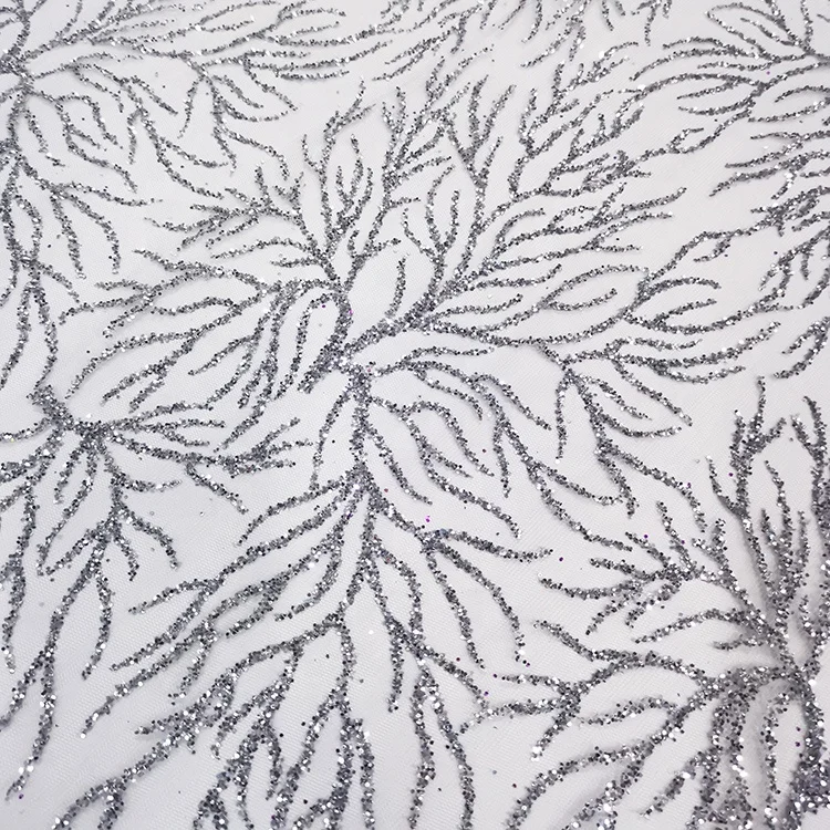 Lace Fabric Factory Wholesale New Shining Sequin Glitter Tulle Bangkok Lace Fabric