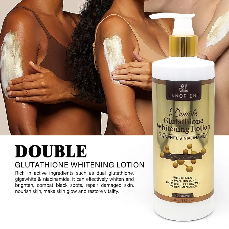 LANORIENT Bleaching Body Lotion Double-Glutathio Vitamin C Serum Dark Spot Face Cream Soap Whitening Skin Care Set LANORIENT Bleaching Body Lotion Double-Glutathio Vitamin C Serum Dark Spot Face Cream Soap Whitening Skin Care Set