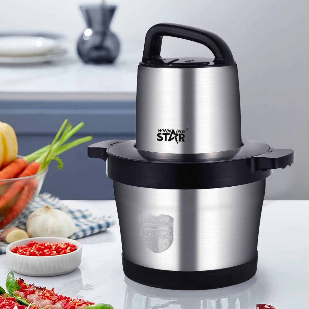 Hot Sale Multifunctional Food Meat Chopper, 6L Stainless Steel Food Processor - Meat Grinder For Efficiently Minced Vegetables, Fruits, And Nuts image