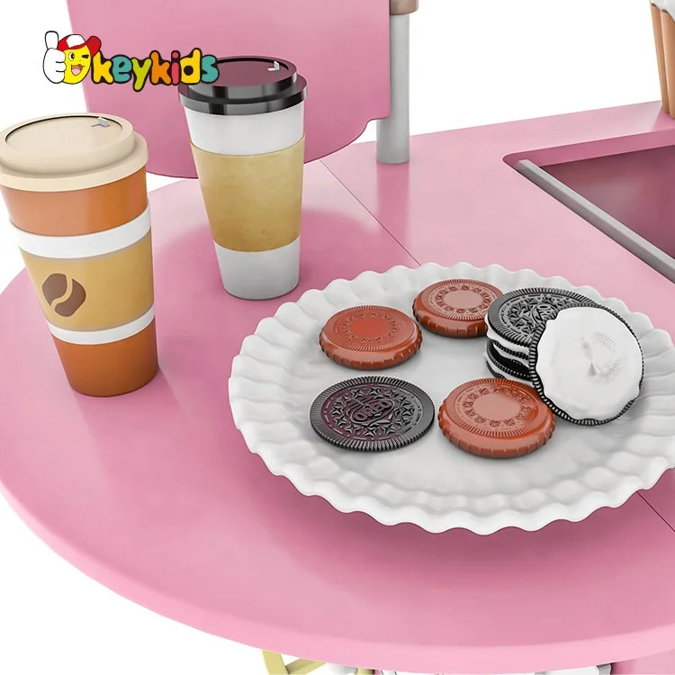2022 New Design Pretend Play Mini Shop Wooden Ice Cream Cart Toy for Children W10A134
