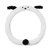 Rabbit fur brushed puppy steering wheel cover white 38d