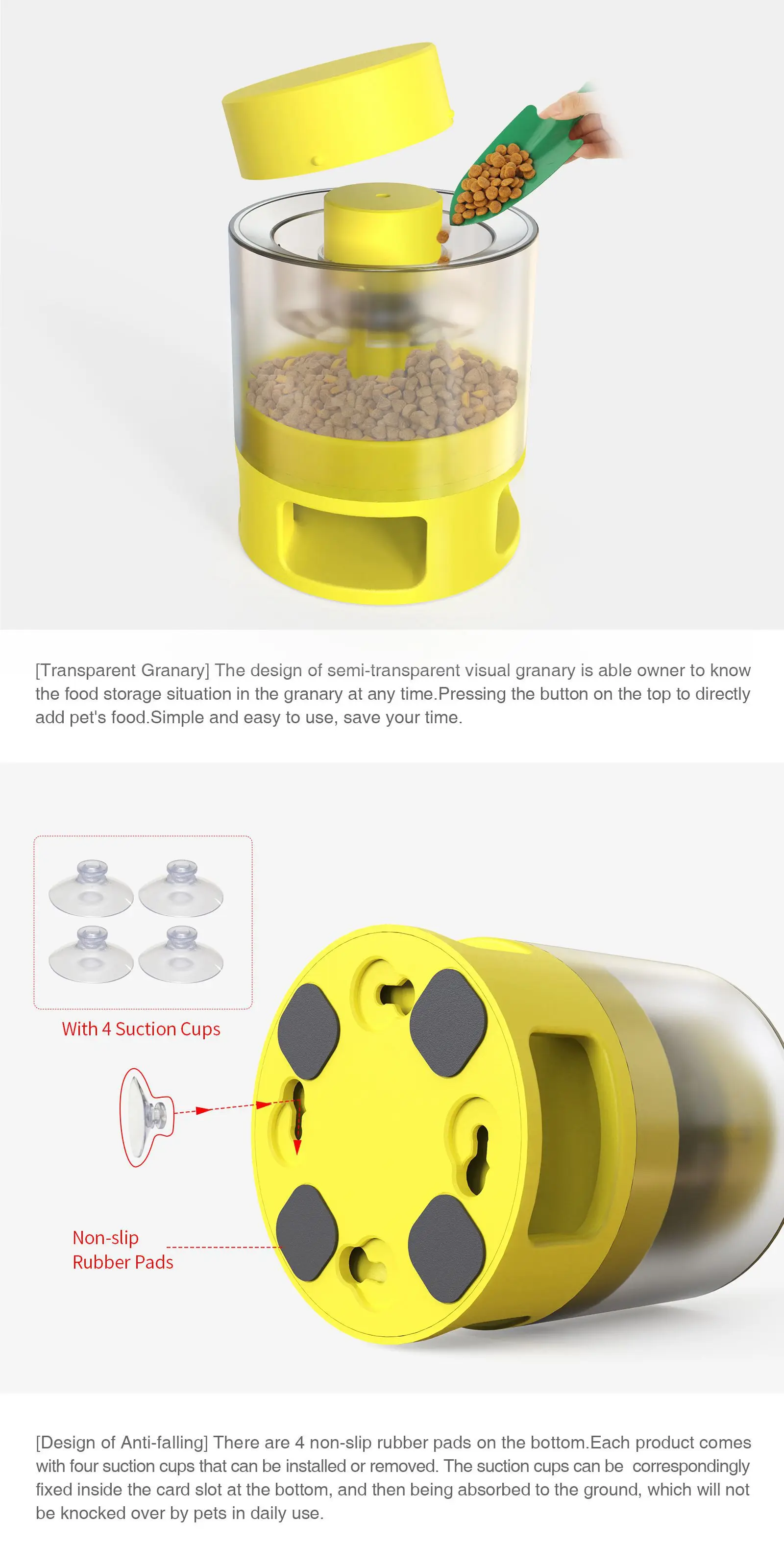 Dog Automatic Feeder Interactive Treat Bullet Food Slow Food Bowl