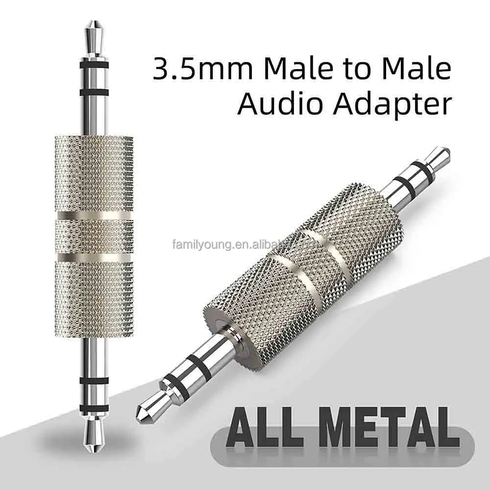 Adattatore Cavo Audio Jack 3.5 Mm Maschio-Maschio – Prolunga Stereo Per Cuffie, MP3, Auto – Pacco Da 2 Pezzi