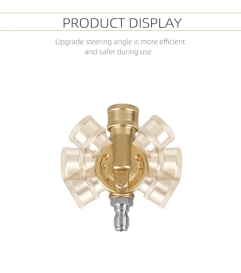 SPS Quick Connect 7 Rotation Angles Pivoting Coupler Pressure Washer Accessories With 5 Color Nozzles