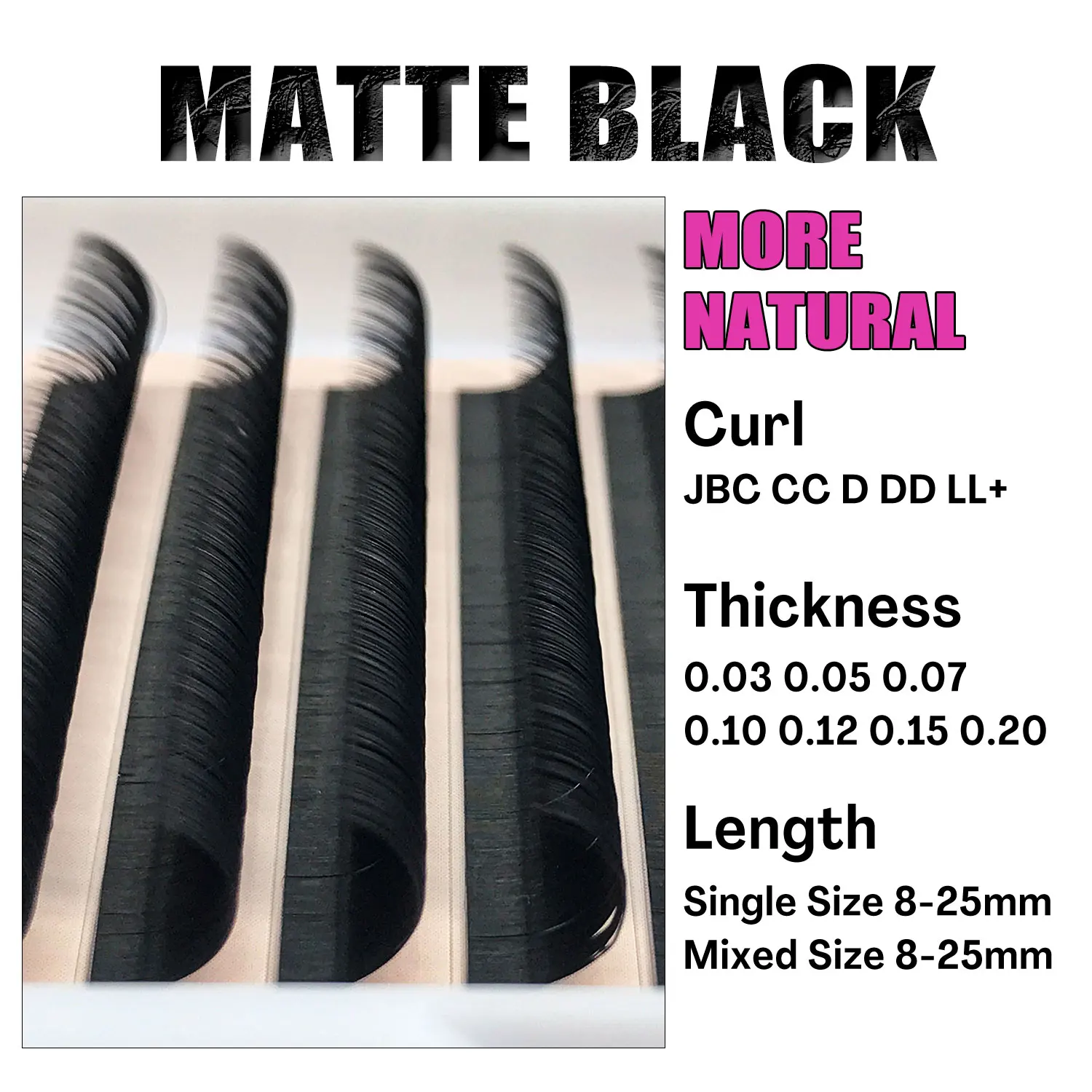 Matte Black Dark Cashmere Volume Lash Extensions Velvet Mink Lash Trays Wholesale Individual Eyelash Extension Supplies