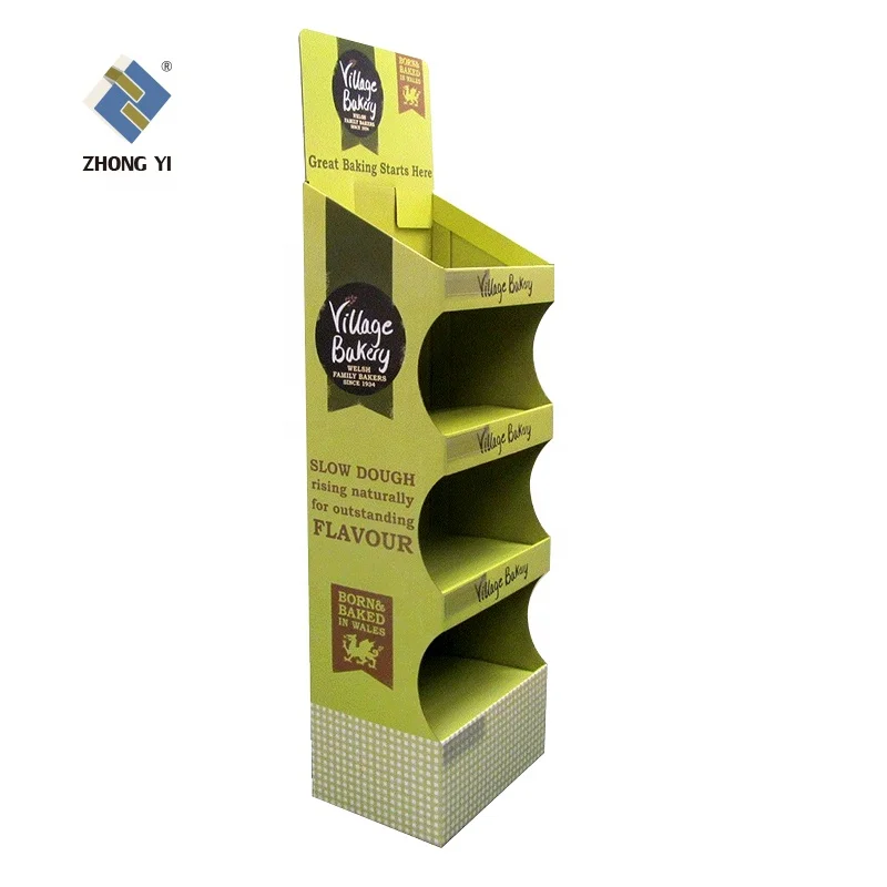 Custom Retail Pos Cardboard Product Floor Display Rack Corrugated Cardboard Display Stand Shelf