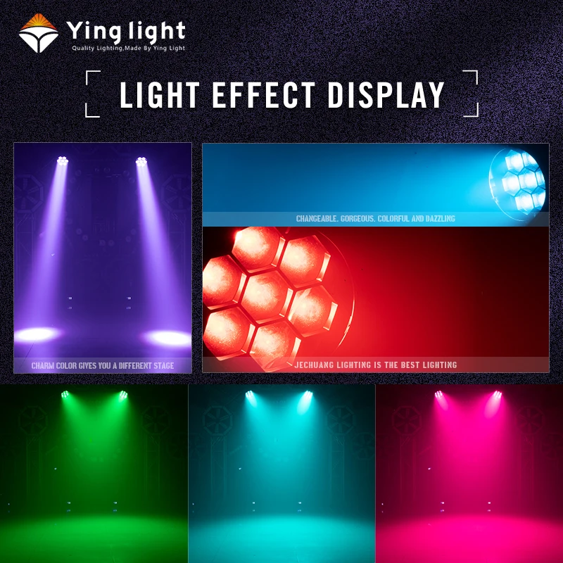 7x15w Ledズーム移动ヘッドライトRGBW 4in1ビーアイズムービングヘッド