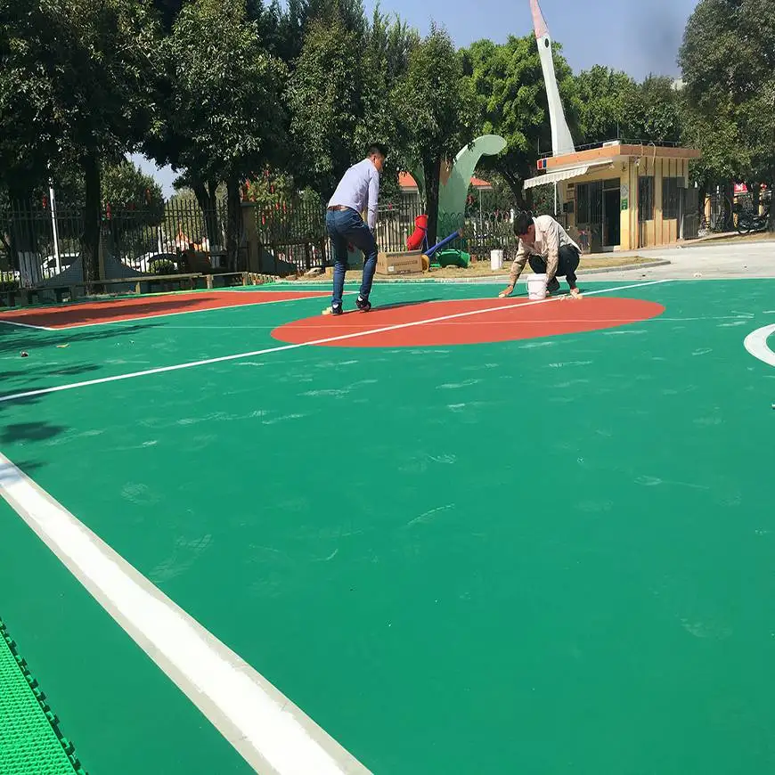 Durable Outdoor Polyurethane PU and Rubber Plastic Sports Court Soft and Waterproof Basketball Volleyball Tennis Court