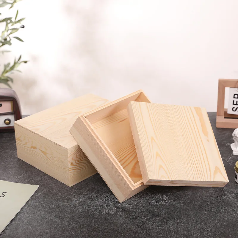 Modern Design Pine Solid Wood Storage Box Handcrafted Gift Box For ...