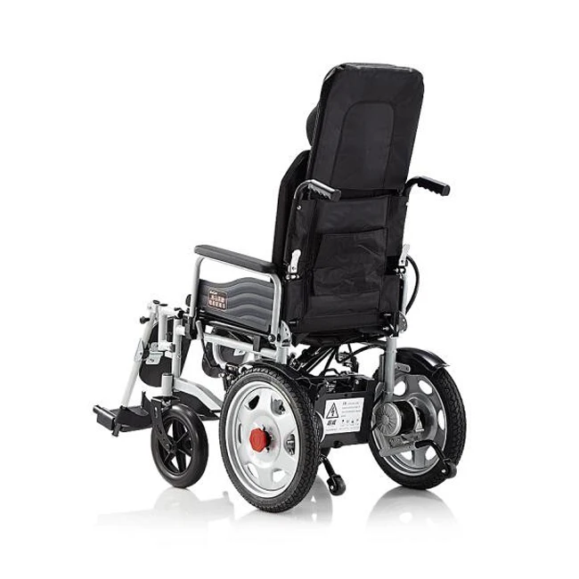 2023 새로운 뜨거운 판매 저렴한 접이식 휴대용 전동 휠체어 높은 등받이 접이식 리클라이닝 휠체어