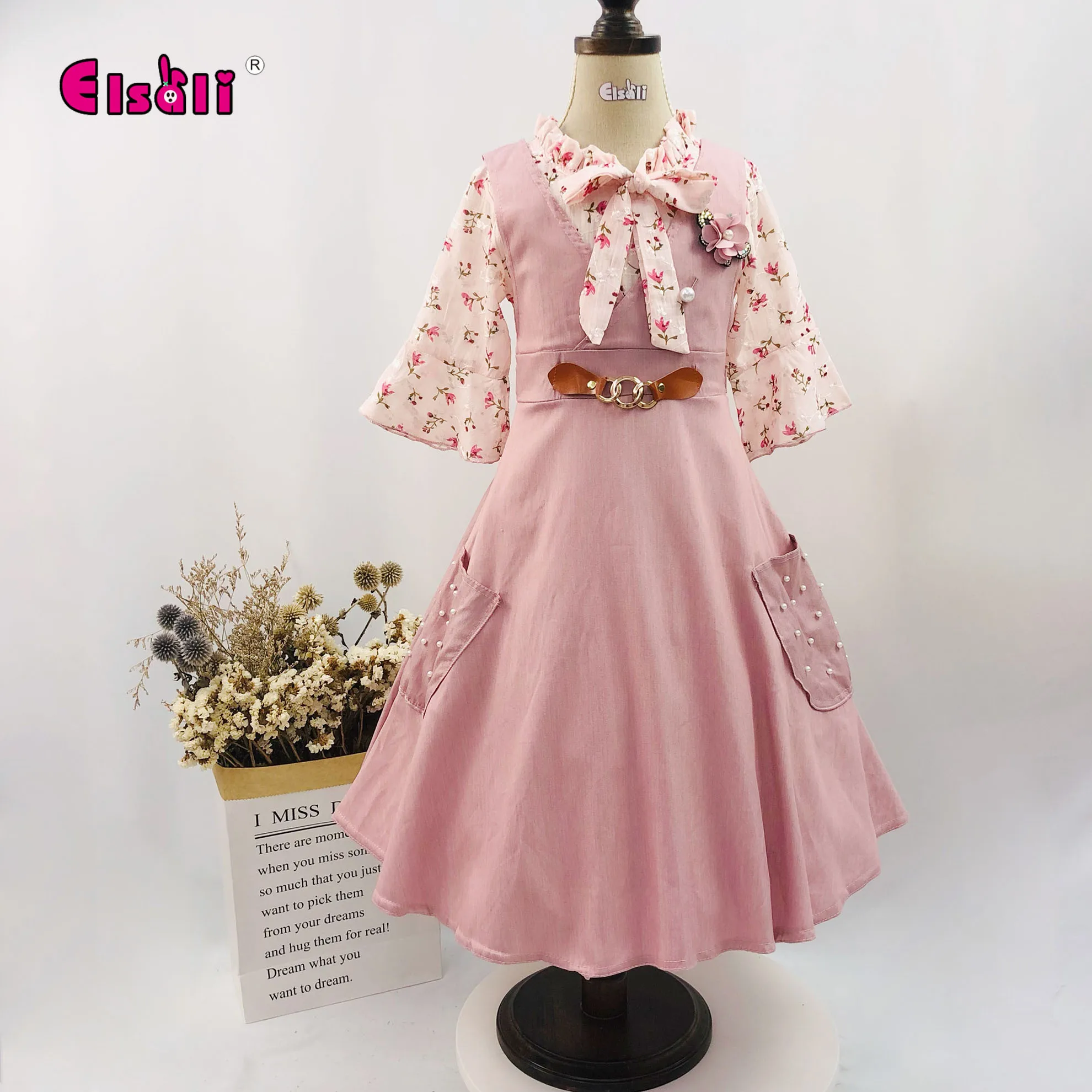 Robe Fille The English Roses Taille 6 - Vert Avec Motifs Musique - Jupe Doublée - Très Bon état