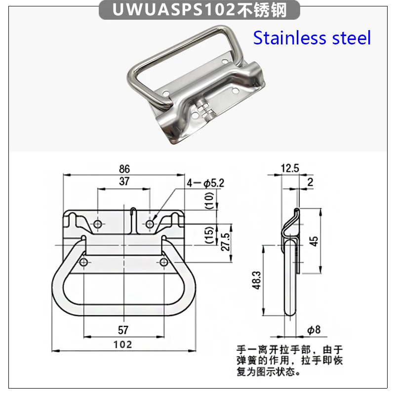 High Quality Shape Cabinet Pull Handle Folding Handles With Spring U Shape Cabinet Pull Handle