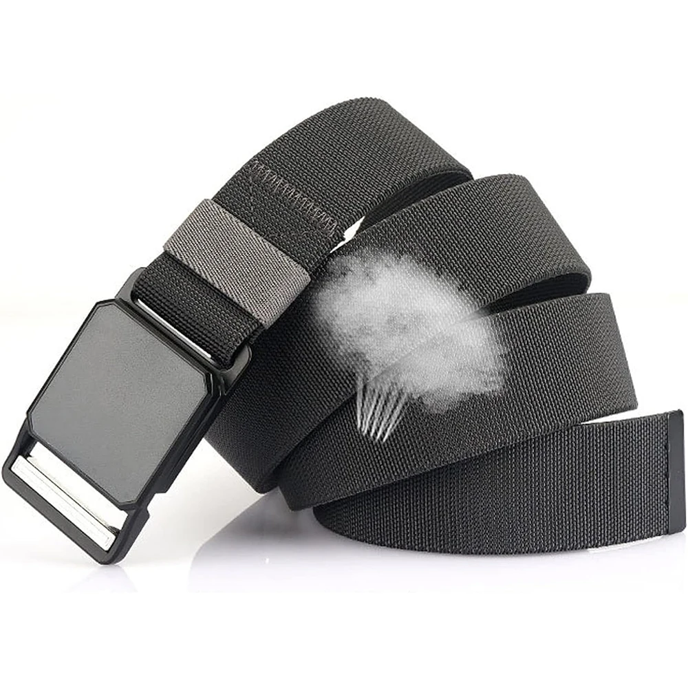 Wear-resistant Tactical Elastic Belts Men Quick Release Magnetic Buckle Stretch Webbing Heavy Duty Work Golf Belt