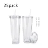 24oz double wall transparent plastic cup