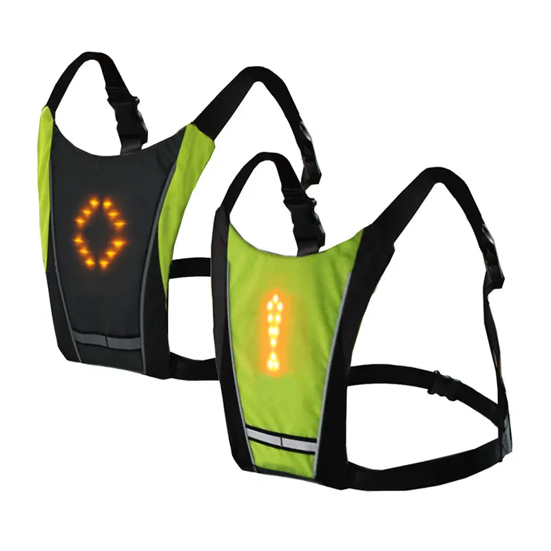 Led Turn Signal Vest for Runners Workers Jogging Biking at Night High Visibility Flashing LED Light Safety Gilet