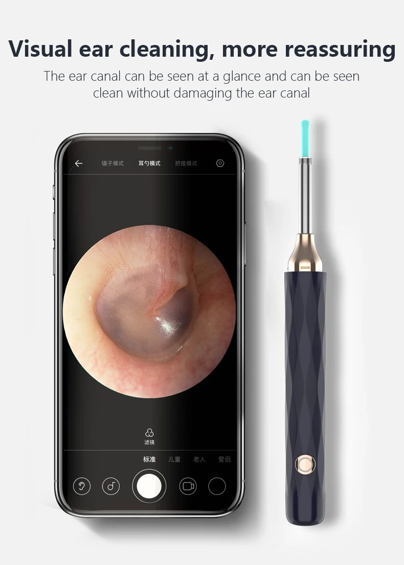 Home Use Personal Portable Wifi Otoscope Camera Ear Wax Remover