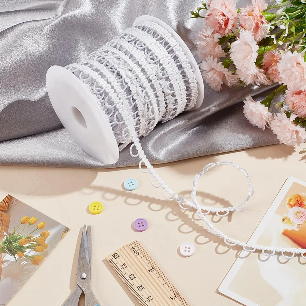 Elasticated Button Loop Wedding Dress Button Loops Braid Trims for Costume Crafts and Sewing Elastic Accessory