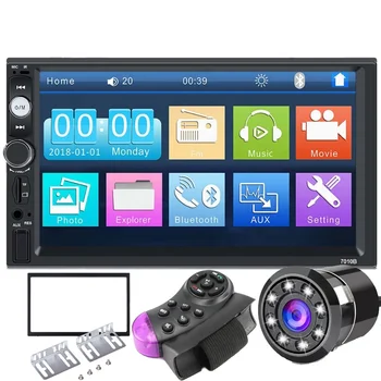 Car Audio 2 DIN 7inch Touch Screen Media Stereo Built-in BT Mirror Link Iphone And Android Phone With Camera Car Stereo