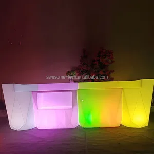 Modern Night Club Bar Furniture Led Night Luminous Table Bar Counter Multi-color Bar Table for Party Event Wedding Nightclub