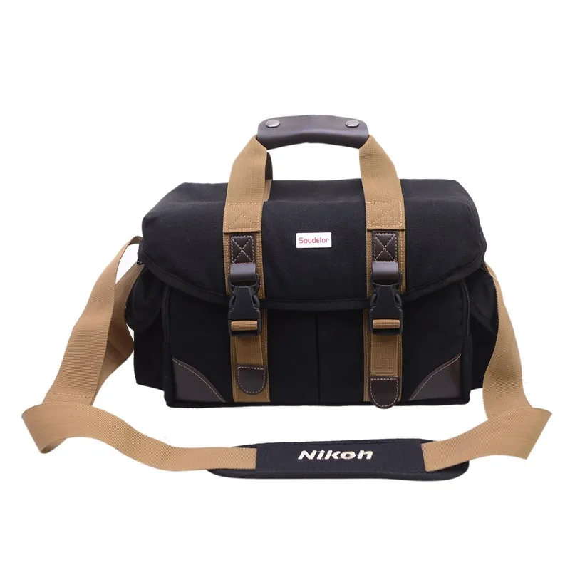 Professional Vintage Canvas Waterproof Digital DSLR Camera Bag for Photography Fashion Video Shooting Essential Accessory