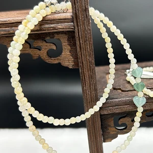 Fashionable Classic Natural Jade Beaded Necklace Elegant Handmade Gift