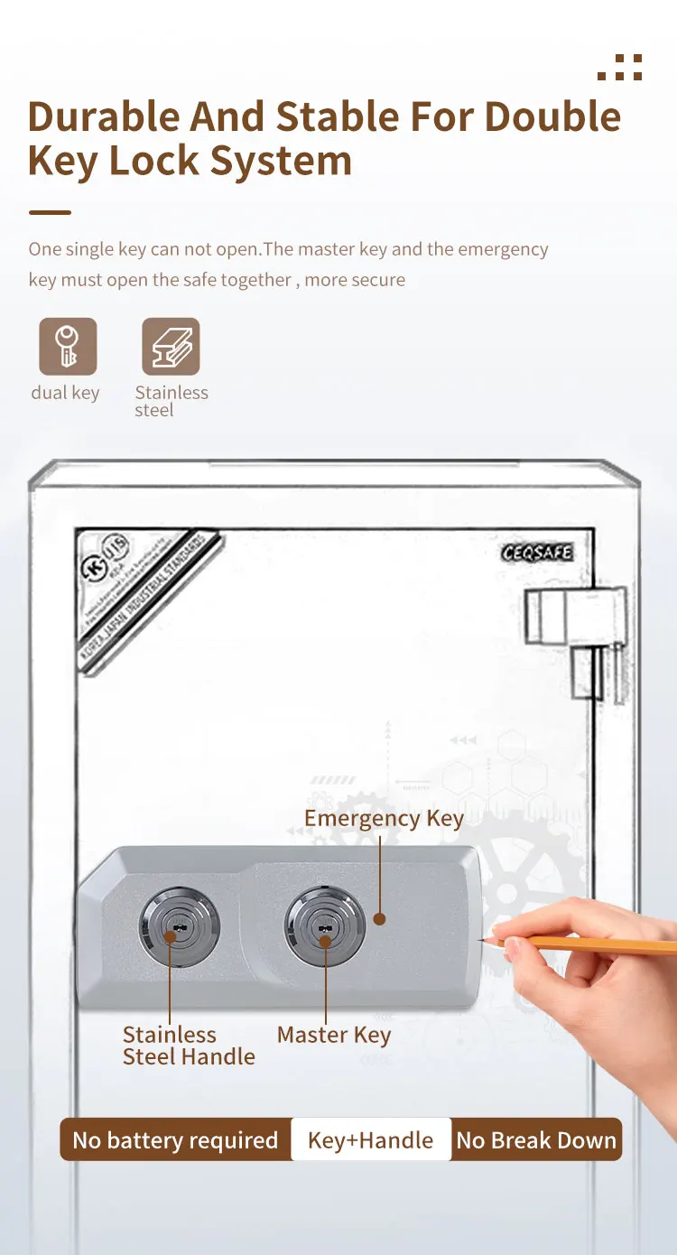 CEQSAFE Safe Box for Store Office Automatic Digital Security Money Fireproof Safe Box manufacture