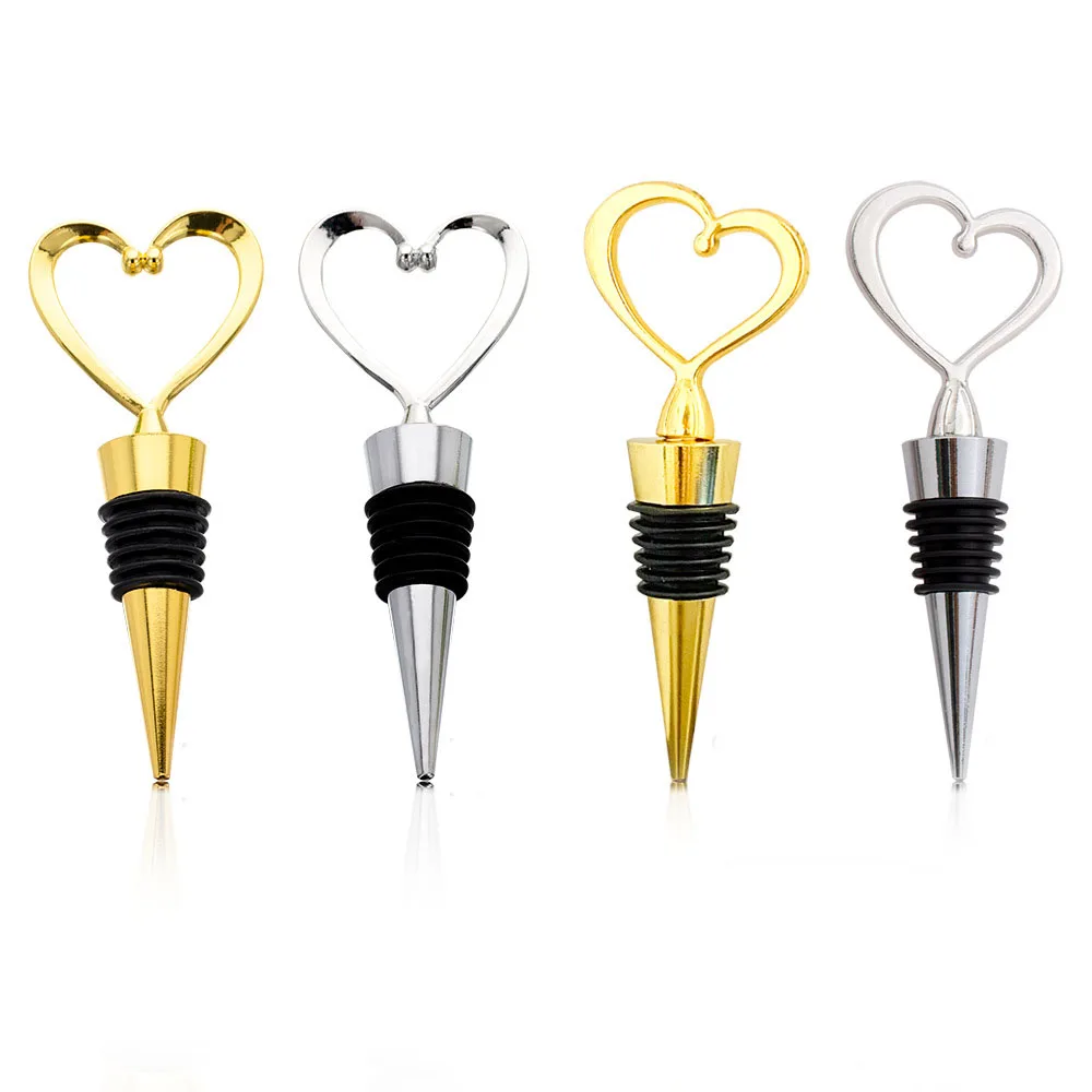 Оптовая продажа, логотип на заказ, металлические пробки для винных бутылок в форме сердца, пробка для винных бутылок, набор пробок для винных бутылок