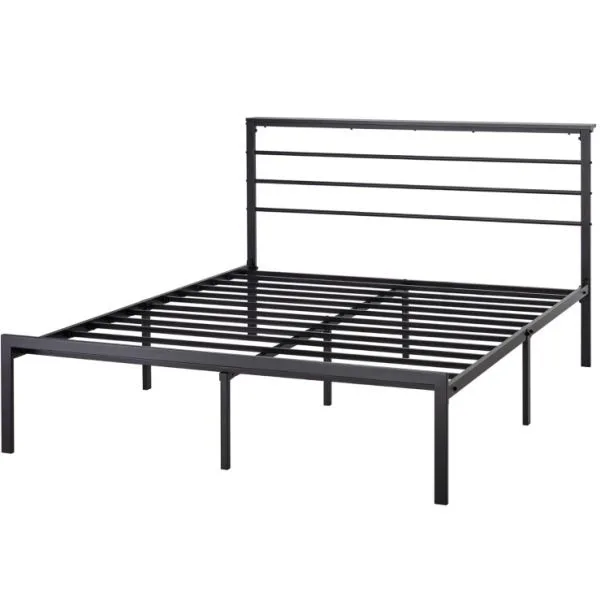 Modern Black Bed Frame for Adult Children Bedroom 3FT Single Metal bed