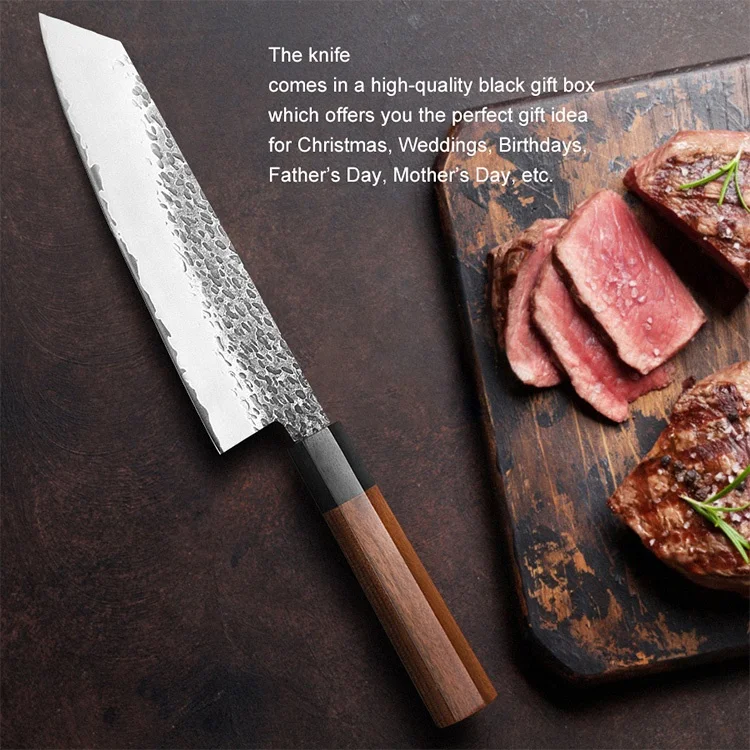 8-Inch Japanese Forged Kitchen Knife with Wood Handle German Carbon Steel G10 From Manufacturers Collection