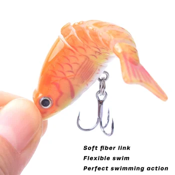 Cheery Mini 4.7g Realistic 6cm Multi-Section ABS Fish Lure Bait Broken Section Sinking Lure for Carp for Bass Bottom Fishing – Hard Lure – view 5