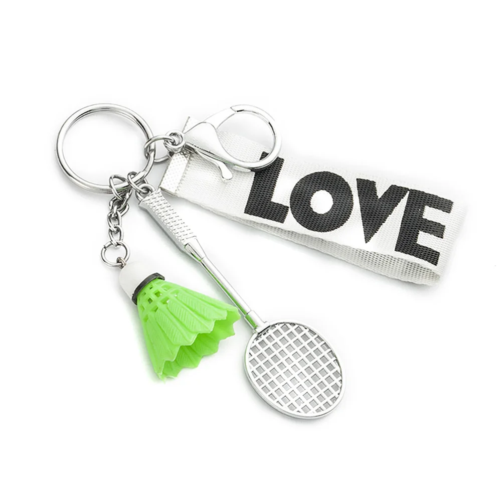 6 Colors Mini Badminton Keychain Cute Plastic Badminton Pendant